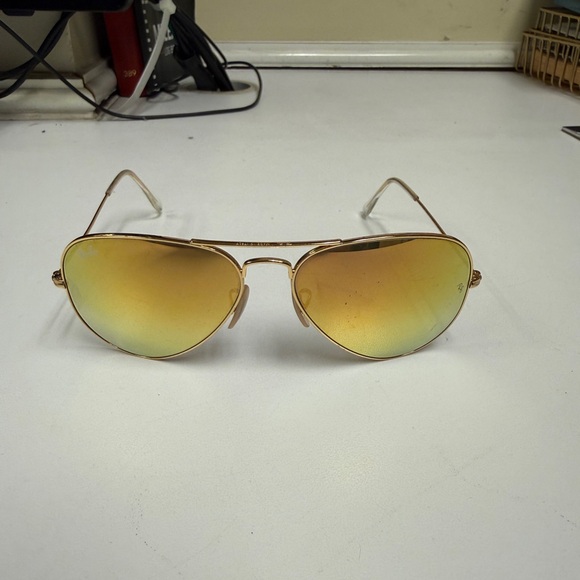 Ray-Ban Gold Frame Aviator Sunglasses main image 5